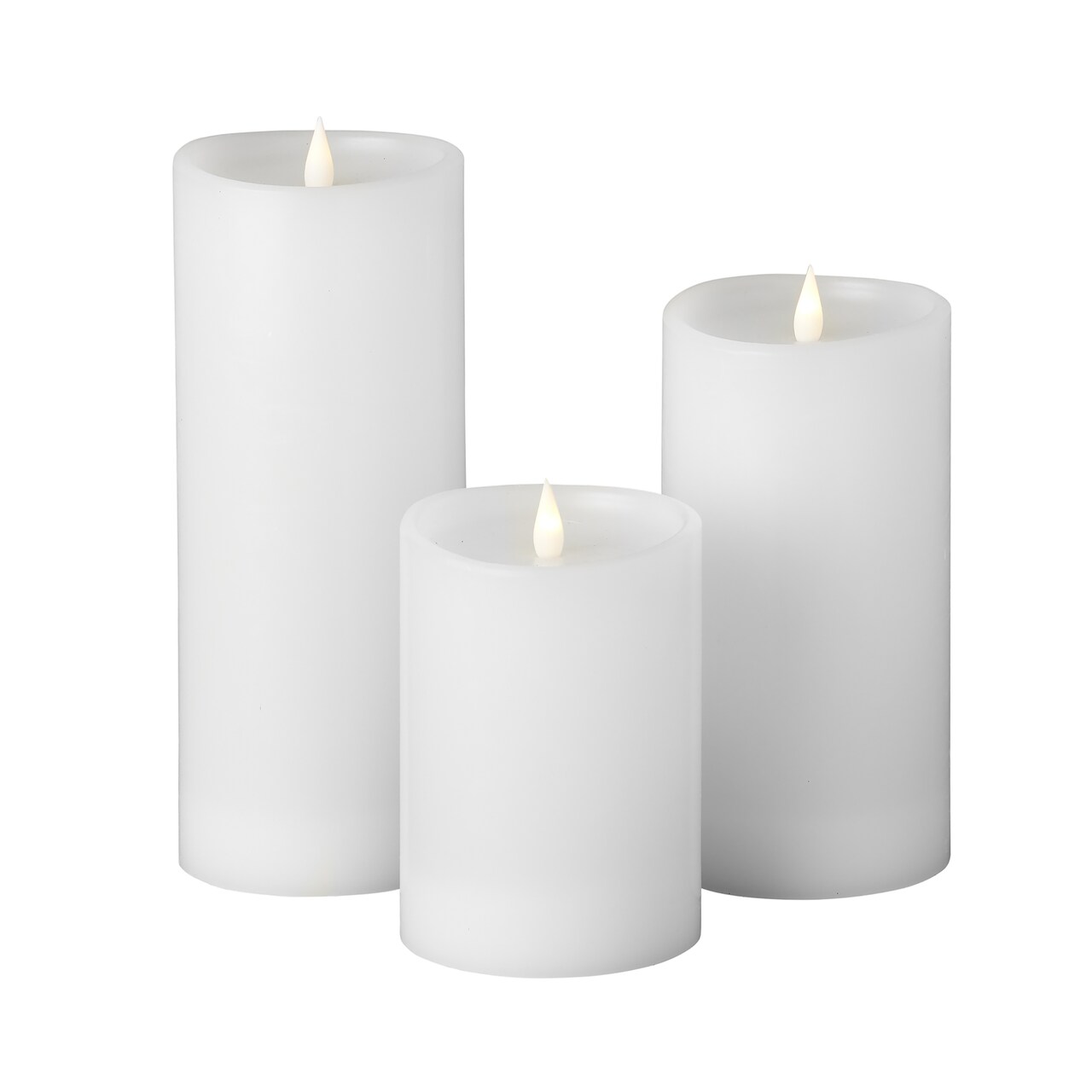 Classic Motion Flameless Candle 3pc Set - 4x6, 4x8, 4x10 White